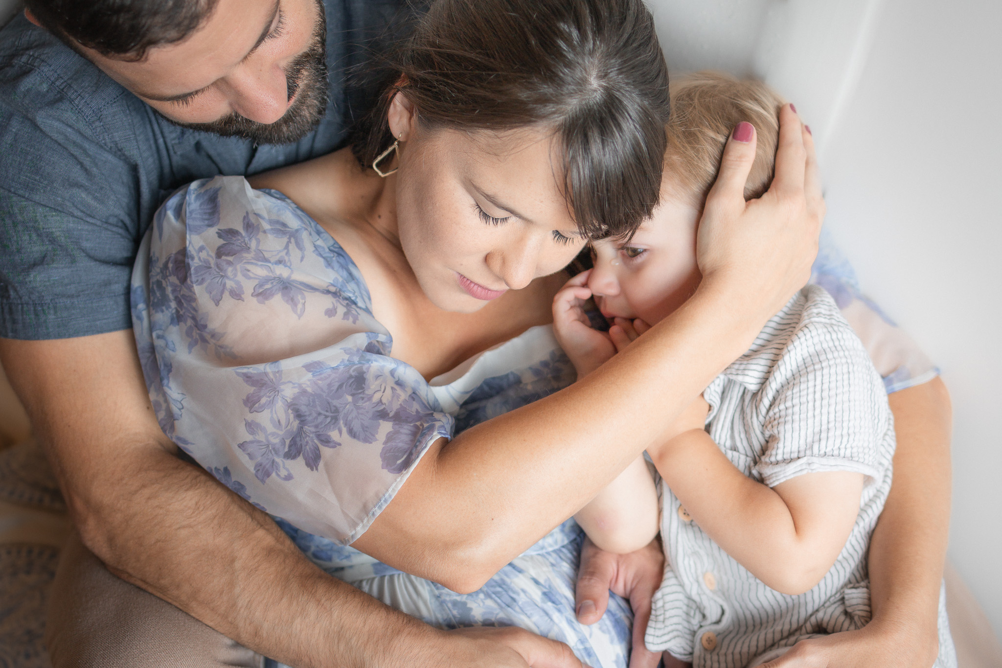 mother and toddler son embrace river ridge louisiana